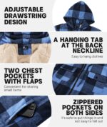 Men's Thick Fleece Plaid Jacket Flannel Shirts Sherpa Lined Full Zip Up Hoodie Winter Coat with Pockets - Image 6