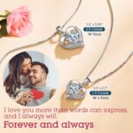 Heart Pendant Necklace Gifts for Wife, Engraved 'I LOVE YOU' Gift for Wife, 1-3 Carat Moissanite Necklace, Anniversary Eternity Jewelry Present for Wife, Birthday Gifts for Women - Image 6
