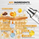 Vitamin C Serum for Face, Anti Aging 20% Super C Retinol Serum With Hyaluronic Acid, Vitamin E, Collagen Peptides, Wrinkle Serume for Dark Spot, tighten, firming, lift, Brightening-1.7 Fl Oz - Image 3