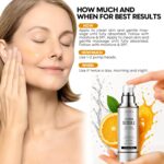 Vitamin C Serum for Face, Anti Aging 20% Super C Retinol Serum With Hyaluronic Acid, Vitamin E, Collagen Peptides, Wrinkle Serume for Dark Spot, tighten, firming, lift, Brightening-1.7 Fl Oz - Image 6