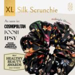 Silk Scrunchies Ponytail Holders – Oversized Mulberry Silk Scrunchies – Extra Large No Damage Hair Ties for Curly, Thick, and Thin - Hair Accessories for Women – Midnight Blooms, XL By Curlfriend - Image 3