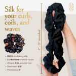 Silk Scrunchies Ponytail Holders – Oversized Mulberry Silk Scrunchies – Extra Large No Damage Hair Ties for Curly, Thick, and Thin - Hair Accessories for Women – Midnight Blooms, XL By Curlfriend - Image 5