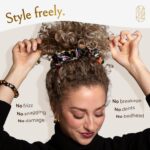 Silk Scrunchies Ponytail Holders – Oversized Mulberry Silk Scrunchies – Extra Large No Damage Hair Ties for Curly, Thick, and Thin - Hair Accessories for Women – Midnight Blooms, XL By Curlfriend - Image 7