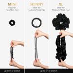 Silk Scrunchies Ponytail Holders – Oversized Mulberry Silk Scrunchies – Extra Large No Damage Hair Ties for Curly, Thick, and Thin - Hair Accessories for Women – Midnight Blooms, XL By Curlfriend - Image 9
