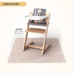 Tiny Twinkle Splat Mat for Under High Chair or Table | 44" x 44" Waterproof & Mess-Proof High Chair Mat for Baby, Machine Washable for Mealtime or Art(Beige Checkers) - Image 3