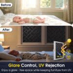 Coavas Blackout Window Film, 100% Sun Blocking & Darkening Privacy Static Cling Film, No Glue Anti-Glare Removable Cover for Bedroom, Living Room, Heat & UV Rejection, 29.5 x 78.7 inches - Image 7