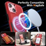 Oterkin Magnetic for iPhone 15 Case, [Compatible with MagSafe],[Strong N52 Magnets] Phone Case with [2Pcs Tempered Glass Screen Protectors][10FT Military Grade Protection] (K-Red) - Image 4