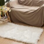 Latepis White Sheepskin Rug 2x3 Faux Fur Sheepskin Rug for Living Room Fluffy Washable Rugs for Bedroom Luxury Room Decor Furry Rugs Rectangle - Image 3