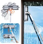funest 126‘’ Squeegee for Window Cleaning, 2-in-1 Window Cleaner Tool with Extension Pole, Rotatable Head for Indoor and Outdoor Glass Shower Glass Mirror Car RV Window Cleaning Kit - Image 3
