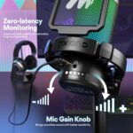MAONO USB Gaming Microphone for PC, Noise Cancellation Condenser Mic with RGB Lights, Mute, Gain for Streaming, Recording, Podcast, Chat, Twitch, YouTube, Discord, Computer, PS5, PS4, GamerWave - Image 6