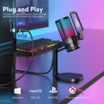 MAONO USB Gaming Microphone for PC, Noise Cancellation Condenser Mic with RGB Lights, Mute, Gain for Streaming, Recording, Podcast, Chat, Twitch, YouTube, Discord, Computer, PS5, PS4, GamerWave - Image 8