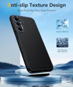 FNTCASE for Samsung Galaxy A16-5G Case: Dual Layer Protective Heavy Duty Cell Phone Cover with Non Slip Textured Back - Shockproof Rugged Military Grade Drop Protection Bumper Tough Black - Image 4