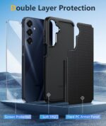 FNTCASE for Samsung Galaxy A16-5G Case: Dual Layer Protective Heavy Duty Cell Phone Cover with Non Slip Textured Back - Shockproof Rugged Military Grade Drop Protection Bumper Tough Black - Image 5
