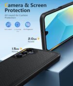 FNTCASE for Samsung Galaxy A16-5G Case: Dual Layer Protective Heavy Duty Cell Phone Cover with Non Slip Textured Back - Shockproof Rugged Military Grade Drop Protection Bumper Tough Black - Image 7