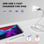 iPhone 17 16 15 Charger Fast Charging,2Pack 20W Apple iPad USB C Wall Chrager Block with 6FT USB C to C Cable for iPhone 17/Pro/Pro Max/17 Air/ 16/16 Pro/16 Pro Max/15/Plus/Pro/Pro Max - Image 5