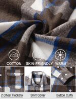 COOFANDY Mens Flannel Shirts Long Sleeve Plaid Shirt Jacket Button Down Shirt with Pockets - Image 3