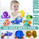 No Hole Mold Free Baby Bath Toys for Kids Ages 1-3,Water Toys for Babies and Toddlers,Ocean Animal Bath Toys for Bathtub,Shower,Beach, Pool,Water Table,Boys Girls Gifts with Storage Bag - Image 3