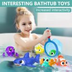No Hole Mold Free Baby Bath Toys for Kids Ages 1-3,Water Toys for Babies and Toddlers,Ocean Animal Bath Toys for Bathtub,Shower,Beach, Pool,Water Table,Boys Girls Gifts with Storage Bag - Image 5