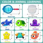 No Hole Mold Free Baby Bath Toys for Kids Ages 1-3,Water Toys for Babies and Toddlers,Ocean Animal Bath Toys for Bathtub,Shower,Beach, Pool,Water Table,Boys Girls Gifts with Storage Bag - Image 7