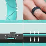 ThunderFit Silicone Rings for Women, Breathable Bands Round Pattern Design 6.8mm Wide 1.8mm Thick - 1/4 Variety Multipack - Image 4