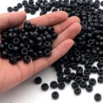 Black Pony Beads for Friendship Bracelets Holiday Party Plastic 1000 Pcs Halloween Beads for Jewelry Making DIY Bracelet Necklace Party Decoration Supplies - Image 4