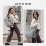 CEI-CEI Neoprene Diaper Bag Backpack with Insulated Pockets, Large Newborn Baby Maternity Bags Travel Tote with Changing Pad (Grey) - Image 4