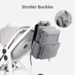 CEI-CEI Neoprene Diaper Bag Backpack with Insulated Pockets, Large Newborn Baby Maternity Bags Travel Tote with Changing Pad (Grey) - Image 6