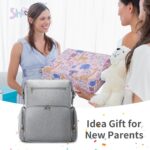 CEI-CEI Neoprene Diaper Bag Backpack with Insulated Pockets, Large Newborn Baby Maternity Bags Travel Tote with Changing Pad (Grey) - Image 8