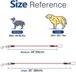 Pawaboo DogSeatbelt, Chew-Proof Leash Extender, Coated Steel Rope Restraint Car Safety Seat Belt Clip Strap, 360° Rotation Hook Heavy Duty Carabiner Steel Cable, 26 Inch, 2 Pack, Black+Red - Image 4