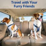 Pawaboo DogSeatbelt, Chew-Proof Leash Extender, Coated Steel Rope Restraint Car Safety Seat Belt Clip Strap, 360° Rotation Hook Heavy Duty Carabiner Steel Cable, 26 Inch, 2 Pack, Black+Red - Image 8