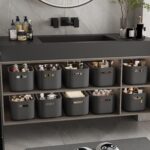 12 Pack Grey Plastic Storage Bins, Pantry Organizer Bins, Grey Plastic Containers for Organizing, Storage Box for Kitchen, Cabinet, Closet, Office, Classroom, Under Sink - Image 4