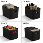 12 Pack Grey Plastic Storage Bins, Pantry Organizer Bins, Grey Plastic Containers for Organizing, Storage Box for Kitchen, Cabinet, Closet, Office, Classroom, Under Sink - Image 7