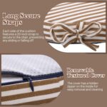 Brown Striped Winsor Chair Cushions with Ties, Dining Kitchen Chair Seat Pads Non Slip Removable Washable Cover 17"x16" Set of 4 - Image 5