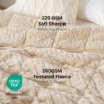 Drewin Weighted Blanket for Adults Queen Size 15 lbs, Soft Fuzzy Jacquard Sherpa Weighted Blankets for Sleeping, Cozy Sofa Bed Blanket for Winter, Beige, 80 x 87 inches - Image 4