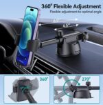 Car Phone Holder Mount, [Military-Grade Suction & Super Sturdy Base] 3 in 1 Universal Phone Mount for Car Dashboard Windshield Air Vent Dash Pad Car Mount for iPhone Android Smartphone - Image 4