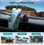 Car Phone Holder Mount, [Military-Grade Suction & Super Sturdy Base] 3 in 1 Universal Phone Mount for Car Dashboard Windshield Air Vent Dash Pad Car Mount for iPhone Android Smartphone - Image 8