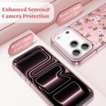 ZTOFERA for iPhone 17 Pro Max Case,Cute Pink Ribbon Bow Tie Planet Star Floral Aesthetic Phone Case,Trendy Slim Hard IMD Shockproof Protective Bumper Phone Cover for Women Girls,Green Leaf - Image 3