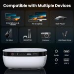 Mini Projector, NICPOW Portable Outdoor Movie Projector with Tripod, 1080P and 200" Supported Small Projector Compatible with TV Stick, Phone, PS5, HDMI, USB for Home, Bedroom, Gaming, Outdoor Use - Image 6