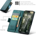 Flip Case for iPhone 16 Plus, [RFID Blocking] PU Leather Wallet Flip Folio Case with Card Holder Kickstand Shockproof Phone Cover for Men Women for iPhone 16 Plus Case 6.7 inch (Teal) - Image 3