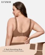 Womens Full Coverage Wire Free Bra - Plus Size Bras with Support and Lift Scalloped Everyday Comfort Bralettes - Image 5