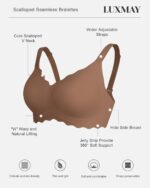 Womens Full Coverage Wire Free Bra - Plus Size Bras with Support and Lift Scalloped Everyday Comfort Bralettes - Image 6