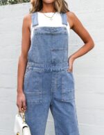 luvamia Jean Overalls for Women Straight Leg Baggy Stretchy Denim Bib Adjustable Strap Casual Overall Jumpsuit Loose Fit - Image 7