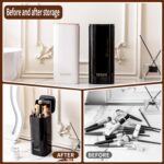 Makeup Brush Holder with Lid Cosmetic Tools Organizer，One Touch for Open, Dustproof Make Up Organizer countertop with Lid for Vanity Bathroom, Black - Image 4