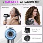 Hair Dryer, 160000 RPM Professional High Speed Ionic Blow Dryer 500 Million Negative Ions & Heat-Control & Low Noise Hairdryer for Faster Drying All Hair Types, No Heat Damage, Travel with Diffuser - Image 7