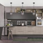 Modern Pendant Light Fixtures for Kitchen Island, Farmhouse Striped Glass Pendant Lighting with Gold Socket, Stylish Ceiling Light for Dining Room and Living Room (5.12'', Grey) - Image 3