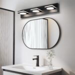 OKELI Bathroom Light Fixtures, Matte Black Vanity Light Modern LED Acrylic Lighting Fixtures, Bathroom Accessories Dimmer Lamps, 3CCT, 22-inch - Image 6