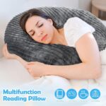 Blulu Gaming Pillow for Lap Support Soft Flannel Working & Crocheting & Reading Pillow for Lap Large Arm Rest & Elbow Support Cushion Sitting on Bed or Sofa, Reduces Arm Pain & Fatigue(Grey) - Image 7