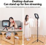 Smartphone Ring Selfie Light Kit Handheld LED Mobile Video Stabilizer Fill Lighting Rig Lights Built-in 8000mAh Battery Rechargeable for Phone Camera, YouTube, TIK tok Video Recording, Make up - Image 5