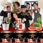 PHOGARY Movie Night Tablecloth for Red Carpet Party Decoration, 3 Pack Plastic Table Cloths, Hollywood Theme Table Cover, 54" x 108 - Image 4