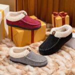 VeraCosy Women's Moccasin Slippers Warm Comfy Wool-felt Memory Foam Indoor House Shoes - Image 5
